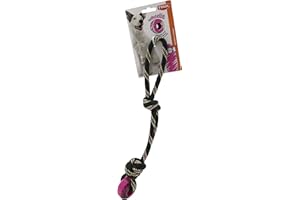 Tyrol - Giocattolo per cani, corda con manico nero, 40 cm, 1 pezzo