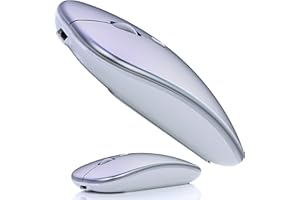 TOVARIN Raton inalambrico, Silencioso 2,4G + Raton Bluetooth y Receptor USB Raton para Ordenador PC, Portátil y Tablet de Windows, iOS y Android,Mouse 3 Niveles dpi Ajustables (Blanco RGB)