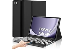 IVEOPPE Teclado Samsung Galaxy Tab A9 Plus 11 Pulgadas 2023 con Touchpad, Funda Teclado Trackpad Español Ñ Bluetooth Retroiluminado Desmontable para Samsung Galaxy A9+, Negro