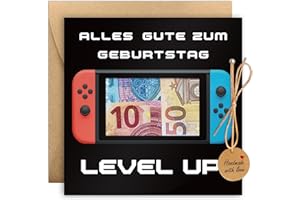LUCKEEY Geldgeschenke Geburtstag, Gamepad Geburtstagskarte Geldgeschenke Verpackung mit Umschlägen, Gaming Deko Zocker Geschenk, Coole Sachen für Jungs, Geldgeschenk Karte Geburtstag für Männer