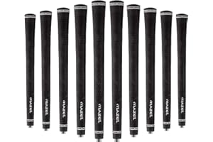 Mazel Lot de 10 poignées de golf moyen/standard, en caoutchouc antidérapant pour tous les temps, pour les conducteurs, les chips, les fers et les cales