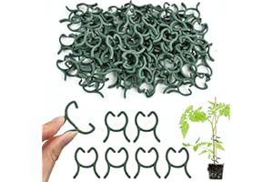 YUNHENTONG 100 Stück Klein Pflanzenclips Grün, Wiederverwendbar Pflanzenklammern, Pflanzen Clips für Kletterpflanzen Klein Pflanzenklammern Tomatenclips, Gartenklammern für Unterstützen Pflanzen Gemüse Obst