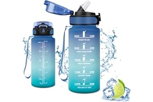 VIKASTAR ikastar Botella Agua Deporte, 500ml/1l/1500ml Botella con pajita, Botellas Agua Niños sin BPA