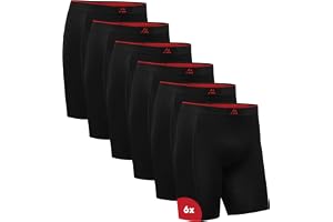 DANISH ENDURANCE Extra långa Bambukalsonger för Män, Mjuka, 3 & 6-pack | Bambukalsonger, mjuka och luftiga, fuktavledande och geruchshemmande, minskar skav för vardag, träning och resor