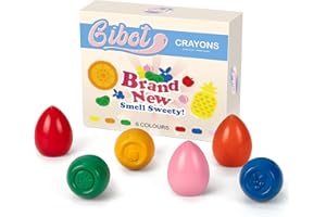 Gibot Pastelli per Bambini, Pastelli a Cera, Pastelli Colorati Sicuri e Non Tossici Bambini, Regali di Compleanno/Natale per Bambini (6 Colori)