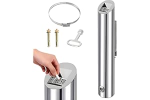 Kensbro Posacenere da Esterno a Colonna, Acciaio Inossidabile Posacenere da Esterno a Muro con Serratura per Hotel Terrazze Ristoranti(8 x 48 cm)