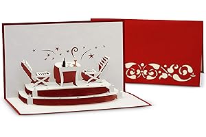 FEINKNICK Kartka z zaproszeniem na wizytę w restauracji i kolacji - kartka 3D Pop-Up jako składana kartka - kartka gratulacyjna na wspólną kolację i romantyczną kolację przy świecach