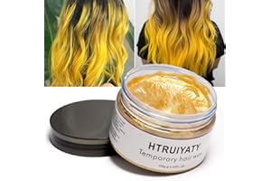 HTRUIYATY Cera per Capelli di Colore Oro, Modellamento Temporaneo di Una Volta Tinture per Capelli Naturali di Colore, Crema Acconciatura Temporanea, Cera Styling per Party, Cosplay, Party (Oro)