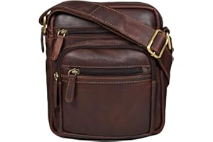 STILORD 'Fabian' Bolso de Hombro Piel Pequeño 9,7 Pulgadas para Hombres y Mujeres Vintage Bolsa Bandolera Bolso de Mensajero Formato A5 Cuero Auténtico