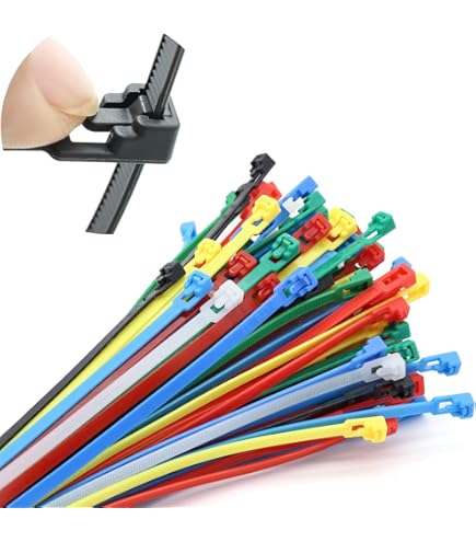 100 Stück Profi Kabelbinder Set - 4 Größen 100-280mm | UV-beständig & Hohe Festigkeit