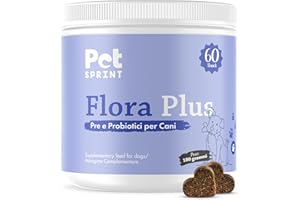Pet Sprint Probiotici Per Cani Flora Plus - Pre e Probiotico Digestivo Per Cani, Favorisce La Digestione e Salute Intestinale - Marca Italiana
