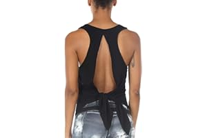 icyzone Débardeur de Sport Femme - Tops sans Manches Gilet Dos Ouvert Exercice Yoga Shirt