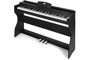 ARTIST HAND MUSTAR Digital Piano 88 Weighted Keys, Full Size 88 Key Piano Keyboard Semi Weighted, Home Electric Piano with Furniture Stand and Triple Pedal, Music Stand, USB MIDI, Black