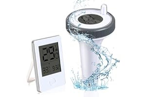 Abeden Pool-Thermometer, schwimmende leicht zu lesen mit Indoor-Temperatur Luftfeuchtigkeit Monitor, Wireless Digital Pool Thermometer IP67 wasserdicht für Schwimmbäder, Badewannen, Fischbecken