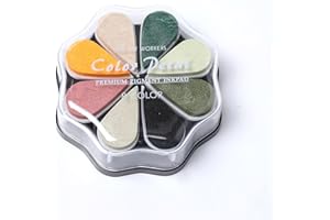 Desuibao Tampon encreur en forme de pétales de 8 couleurs pour tampons en caoutchouc, lavable, tampon encreur coloré pour estampage, fabrication de cartes, scrapbooking, empreintes digitales pour