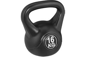 ‎RELAXDAYS Relaxdays Kettlebell, verschied. Größen, Kugelhantel Kunststoff, Fitness Workout, Damen & Herren, Schwunghantel, schwarz