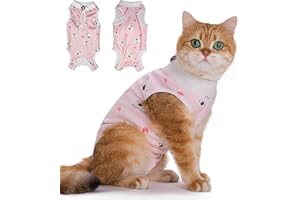 CGLRybO Cat Professional Recovery Suit for Abdominal Wounds or Skin Diseases, E-Collar Alternative for Cats, After Surgery Wear, Pajama Suit