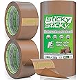 Sticky Sticky Packing Tape 6 Rolls 48MM x 60M - Brown Parcel Tape for Boxes - Packaging Tape for Moving House - Shipping Tape