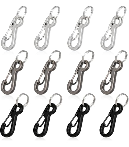 Lot De 3 Mousquetons Miniatures En Alliage De Zinc - Porte-clés Avec Anneau D Rotatif - Pour Camping, Randonnée, Clés