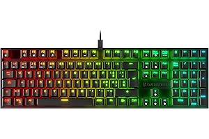 Oversteel - KOVAR Tastiera da gioco USB, retroilluminata RGB, interruttore meccanico Outemu Blue, Anti-Ghosting, layout Italiano PC/MAC/Android