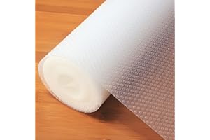 Hersvin Doublure D'étagère 45x500CM Anti-dérapant Non-adhésif Imperméable EVA Mat Coussin de Placard Armoire Tiroir Réfrigérateur pour Bureaux à Domicile (Translucide, 45x500cm)