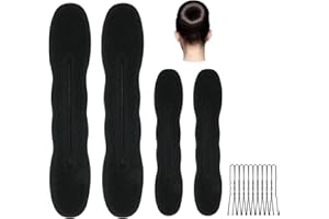 URAQT Chignon Magique 4 Pièces, Chignon Cheveux, Coiffure Donut Bun Maker, Accessoires Outils de Donut à Bouclés de Cheveux pour Femme Fille Enfant Ballet Danseuse, 2 Grands et 2 Petits, Type A
