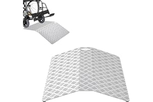 UISEBRT Rampa de umbral de puerta para silla de ruedas, de aluminio, antideslizante, portátil, con asas, capacidad de carga 270 kg (60 x 70 x 10 cm)