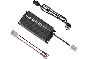 Cargador de batería Timeusb 29.2V 20A LiFePO4 Cargador de batería de litio de 24V, función de precarga y carga de 0V, etapas de carga CC/CV, adecuado para batería LiFePO4 de 24V con indicadores LED,