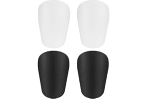 SUUEIOKL 2 ParesEspinilleras Futbol Pequeñas, Mini Espinilleras de Fútbol, Miniespinilleras Pequeñas, Equipo de Protección para Adulto Niños Niñas Hombres Mujeres (Negro/Blanco)