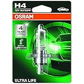 Osram H4 Ultra Life Halojen Far Ampul&uuml;, 12V 60/55W, 4 Yıl Garantili, Uzun &Ouml;m&uuml;rl&uuml;