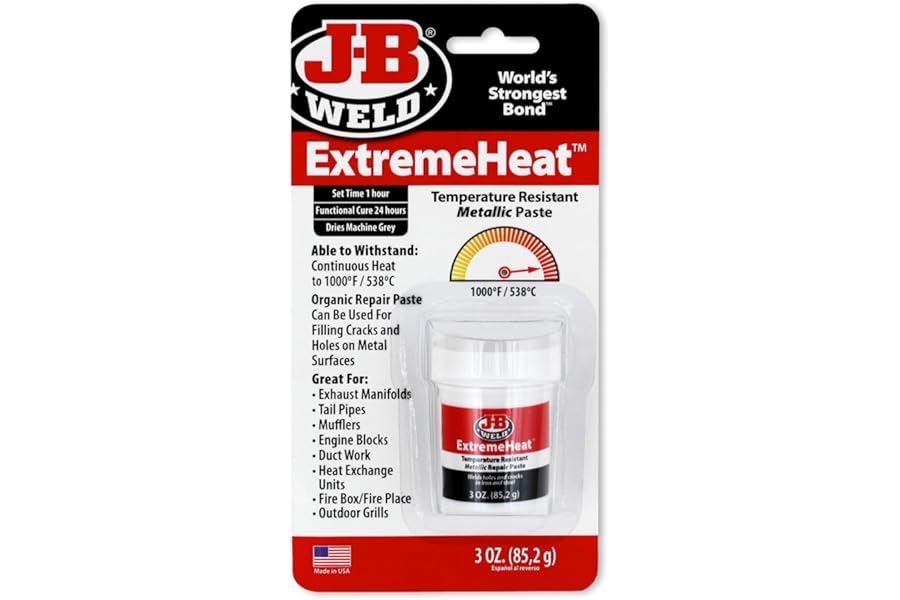 J-B Weld 37901 ExtremeHeat High Temperature Resistant Metallic Paste - 3 oz, Grey