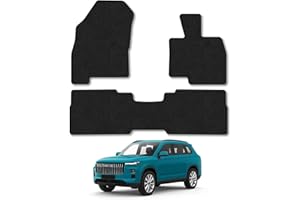 CAR MAT CO Jaecoo 7 [Plug-In-Hybrid Models] (2024+) Car Mats Accessories Tailored Fit Carpet Floor Mats Non Slip Black Trim Full Coverage Compatible Accessory Front Rear Set Anti Slip Backing Hand-Finished Clips