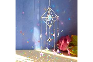 FORMIZON Acchiappasole, Prisma Arcobaleno da Finestra, Acchiappa-Sole in Cristallo, Acchiappasole Campanelle Vento, Appendere Cristalli da Appendere per Finestra Giardino Casa Decorazioni (Campane)