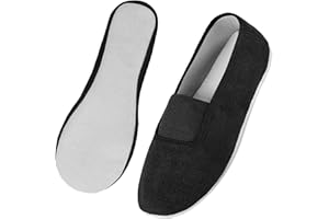 Comfyouth Chaussures de Gymnastique Respirantes pour Filles et garçons - Semelle en Cuir de Vachette - Unisexe - Noir