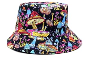 YAMEIZE Trendy Bucket Hat Sommer für Damen Herren Teens Double-Side Fischerhüte Stylish Reversible Eimer Hut Pilz Hut Sonne W