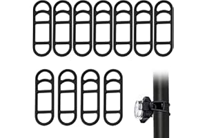 BANSUSU 10PCS Bike Light Strap Durable Bicycle Silicone Band Resistant Bike Light Band Easy to Install Elastic Bike Light Straps for Flashlights Cell Phones Speaker Lights Holder Bicycle Handlebar