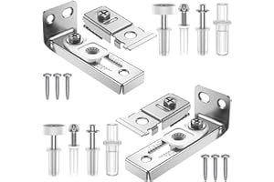 POHOVE 2 Sets/18 Pcs Bi-Fold Door Repair Kit, Bifold Door Hardware Repair Kit, Includes Top and Bottom Brackets, Pivots, Guide Wheel for Folding Pocket Door,18 pcs