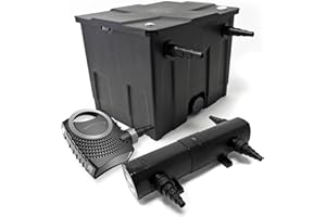 Wiltec Kit complet: CBF-350 Filtre de bassin jusqu'à 12000 L Biologique, NEO10000 SuperECO pompe de filtration 10000l/h 80W, CUV-236 lampe uv UVC Clarificateur avec 36W