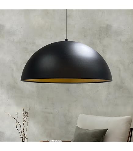 Lampada a Sospensione, 3 Fili Lampadario da Soffitto con 22cm Paralume in Ferro, Illuminazione