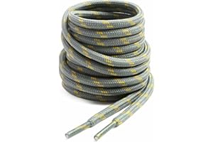 VSUDO Lacets Chaussures de Travail et Bottes, Diamètre 4mm Lacets Ronds de Randonnée, Robuste Cordon pour Bottes de Travail