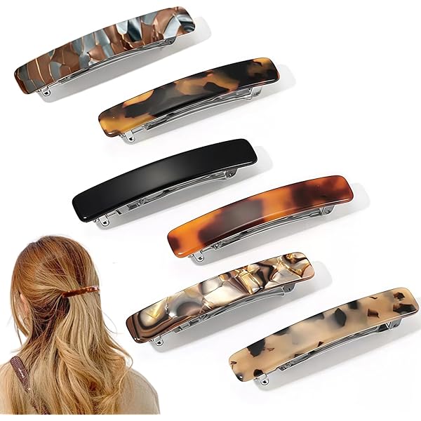 Barrette à cheveux 78 mm - Doré à l'or fin x1 - Perles & Co