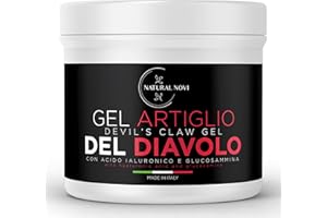 NATURAL NOVI Artiglio del diavolo forte pomata Maxi 550ML 100% Italiana super concentrata, con acido Ialuronico, glucosamina, Menta, Canfora, lavanda, gaulteria, lenitivo e idratante immediato amplificato