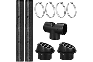 BORDEAG PVC Abluftschlauch, 75mm Auto Heizung Rohr Kanal, Warmluftauslass Entlüftungsschlauch Clips Set, Abluftrohr Für Abluftventile Diesel-Heizungsrohr Standheizung Zubehör Für Diesel Heizung