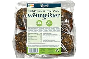 ‎LOCAWO Locawo High Protein & Low Carb Weltmeister Brötchen | Mehrkornbrötchen | Eiweißbrötchen | Voller Weizengeschmack | Vegan | ideal für eine eiweißreiche, kalorien- und zuckerreduzierte Ernährung