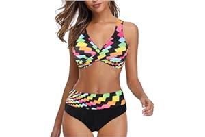 riou Bikinis Mujer 2024 Push Up Baratos Halter Bikini Traje de Baño Dos Piezas Sujetador y Braguitas Cintura Alta Basic Tankinis BañAdores Beachwear Brasileños Biqunis