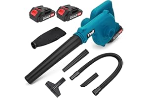 YKALL Cordless Leaf Blower 24V with 2 Batteries & Charger, 2-in-1 Electric Leaf Blower & Vacuum for Lawn Care, Patio, Garage Cleaning, Dust & Snow Removal, Pet Hair Blower
