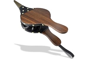 JTOOYS Wood Bellows - 39x17cm Fireplace Bellows Fireside Blower Lighter with Metal Nozzle & Hand Bellows for Wood Stove, BBQ, Camping, Brown