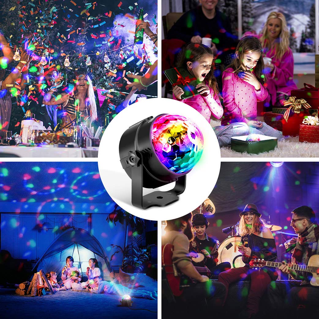 Boule-Disco-de-Commande-Vocale-OMERIL-7-Couleurs-Boule--Facette-avec-Tlcommande-et-Cble-USB-4M-Jeux-de-Lumiere-Lampe-de-Scne-Contrle-Automatique-Lampe-Disco-pour-FteNolBarClubDJ