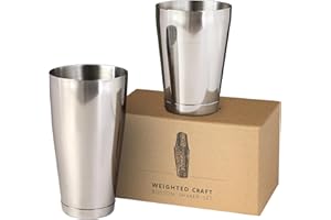 Jettory Kit Cocktail | Boston Cocktail Shaker 18 & 28 oz | fondo ispessito | set da barman in acciaio inox alimentare 304 di alta qualità. (Acciaio inossidabile)