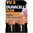 Duracell Plus pilas 9 V (pack de 2) - Alcalinas - 100 % de duración garantizada - Fiabilidad para dispositivos cotidianos - E
